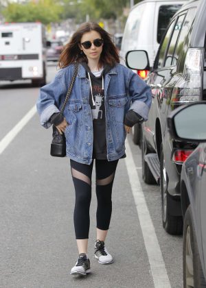 Lily Collins - Leaves her workout session in Beverly Hills